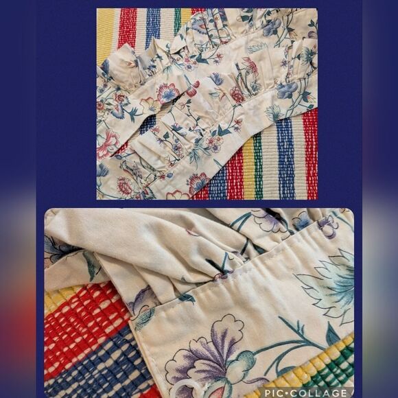 Vintage Other - Vintage floral print pleated valance‎ curtains set